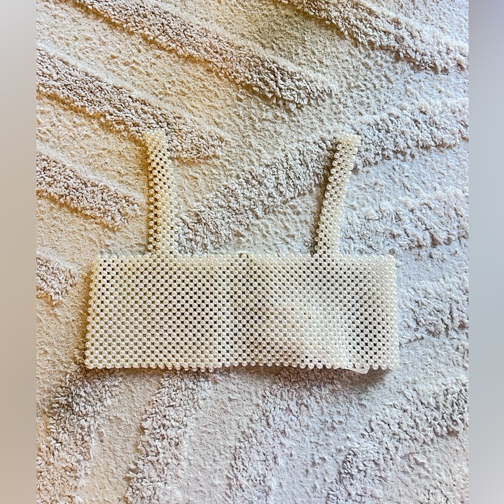 Elegant Pearl Beaded Crop Top